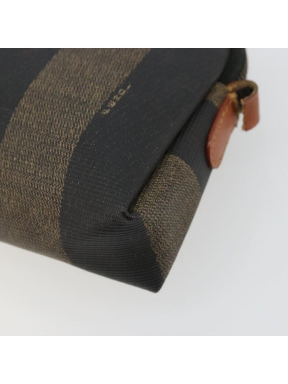 Authentic FENDI Pecan Canvas Shoulder Bag PVC Brown Black gold - Picture 2 of 16